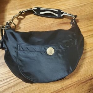 Coach Vintage SATIN BLACK  Hobo ,SHOULDER Bag with Gold Accents